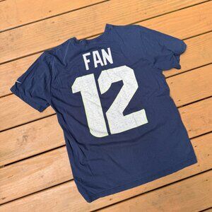 Seattle Seahawks Shirt Nike 12th Man Fan Short Sleeve L Blue